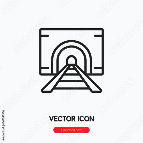 tunnel icon vector. Linear style sign for mobile concept and web design. tunnel symbol illustration. Pixel vector graphics - Vector.	
