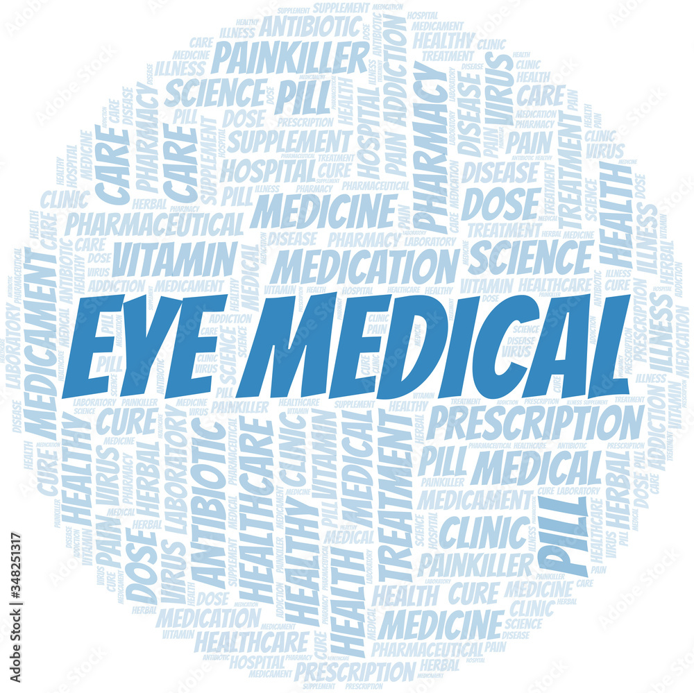Obraz premium Eye Medical word cloud collage made with text only.