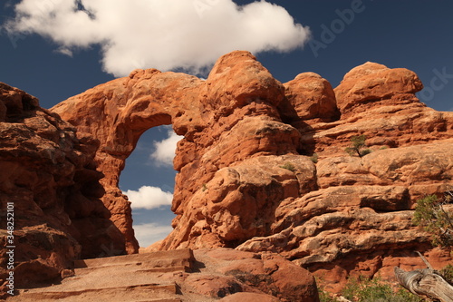 Turret Arch viewed from The Windows Trail in Arches National Park, Utah
