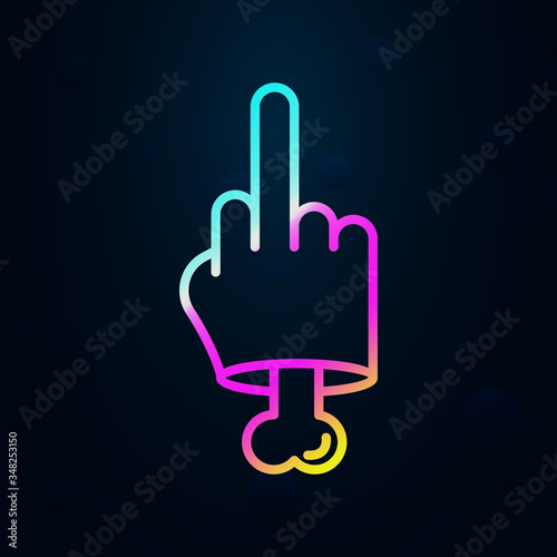 Middle finger, nasty outline nolan icon. Simple thin line, outline vector of nasty icons for ui and ux, website or mobile application