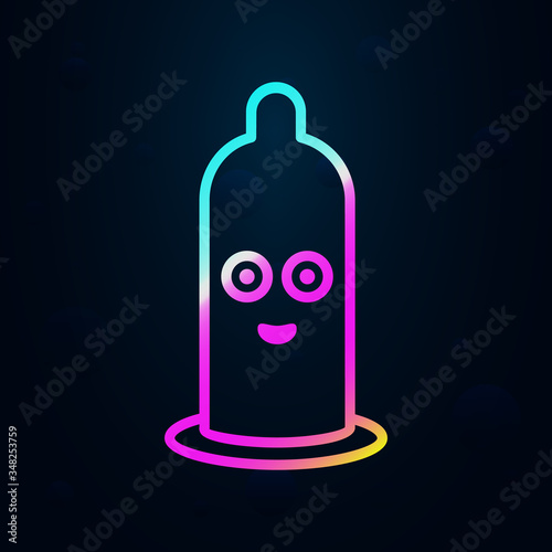 Condom, happy, nasty outline nolan icon. Simple thin line, outline vector of nasty icons for ui and ux, website or mobile application