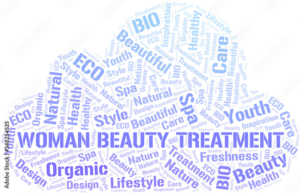 Obraz premium Woman Beauty Treatment word cloud collage made with text only.