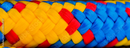 Colorful rope close up.