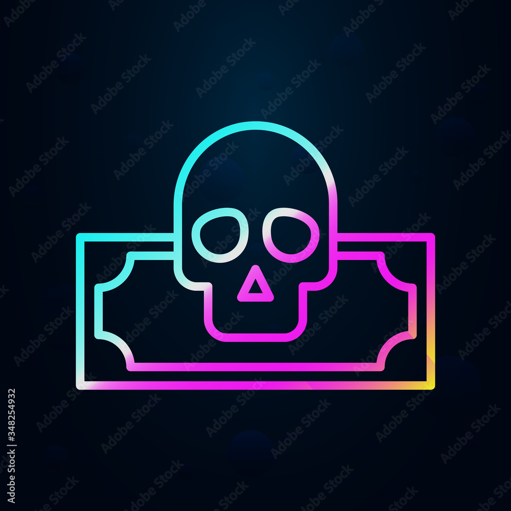 Money, skull, nasty outline nolan icon. Simple thin line, outline vector of nasty icons for ui and ux, website or mobile application Money, skull, nasty outline nolan icon. Simple thin line, outline vector of nasty icons for ui and ux, website or mobile application