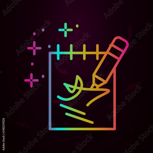 Notebook paper autograph nolan icon Simple thin line, outline vector of fame icons for ui and ux, website or mobile application