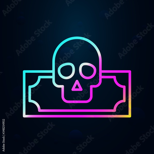 Money, skull, nasty outline nolan icon. Simple thin line, outline vector of nasty icons for ui and ux, website or mobile application