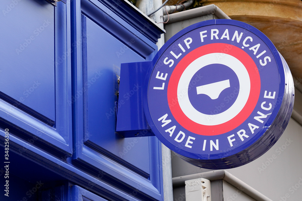 Le Slip Francais sign store logo brand french briefs shop Stock Photo |  Adobe Stock