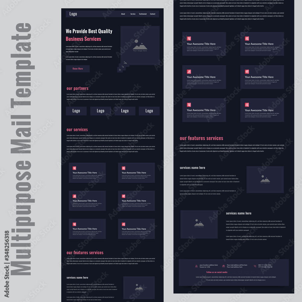 latest multipurpose business services newsletter email template design