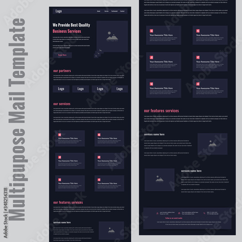 latest multipurpose business services newsletter email template design