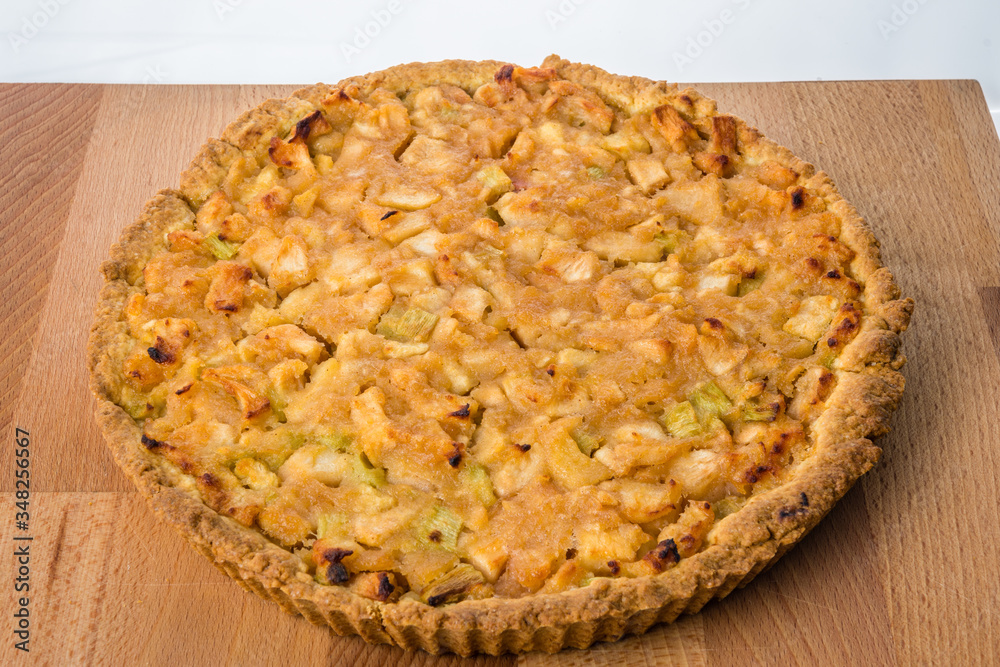 Home made apple and rhubarb pie. Home made apple and rhubarb pie.