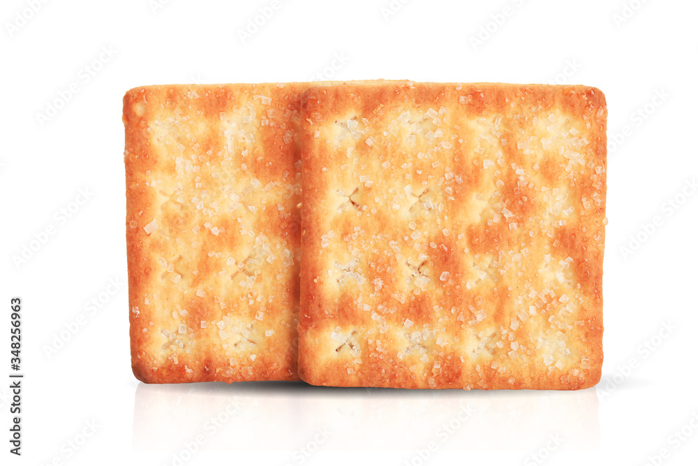 Cracker bread isolated on a white background This has clipping path.