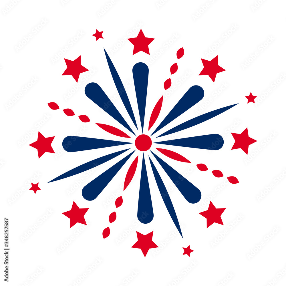 fireworks and stars, flat style fireworks and stars, flat style