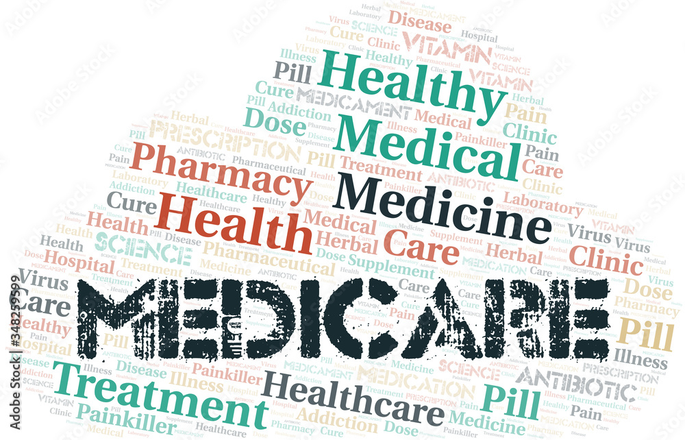 Obraz premium Medicare word cloud collage made with text only.
