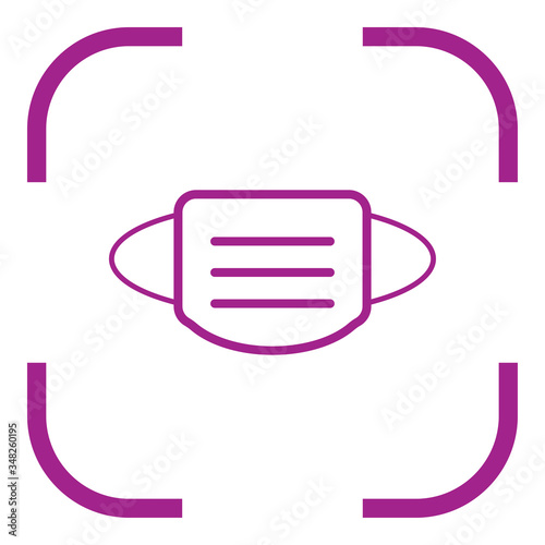 Mask simple icon, vector. Flat desing