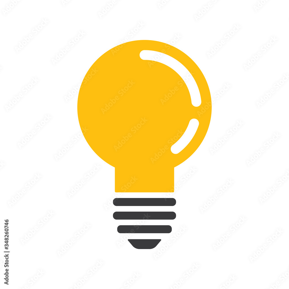 Idea icon, light bulb vector illustration. Electric lamp pictogram. Symbol of creativity and invention. Idea icon, light bulb vector illustration. Electric lamp pictogram. Symbol of creativity and invention.