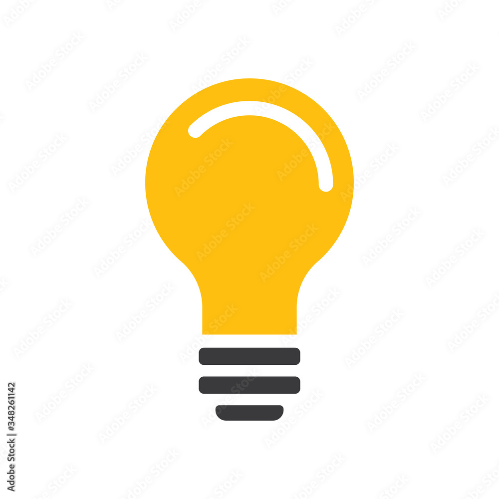 Idea icon, light bulb vector illustration. Electric lamp pictogram. Symbol of creativity and invention. Idea icon, light bulb vector illustration. Electric lamp pictogram. Symbol of creativity and invention.