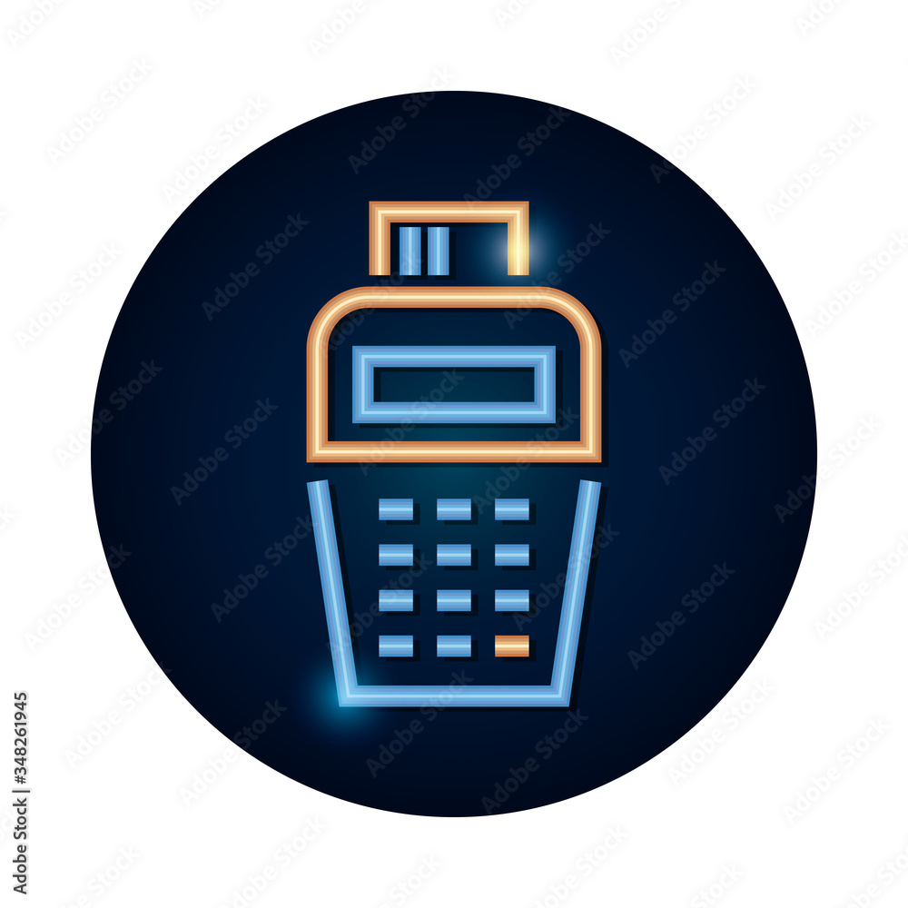 dataphone device icon, neon style dataphone device icon, neon style