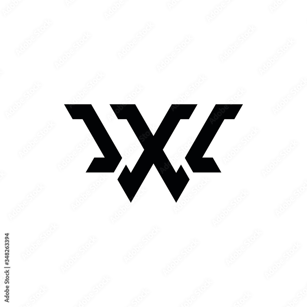 WX W X letter logo design vector
