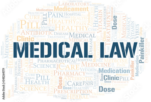 Medical Law word cloud collage made with text only.