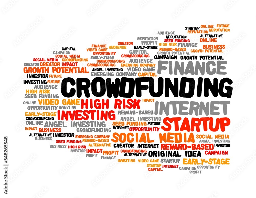 Fototapeta premium Crowdfunding word cloud