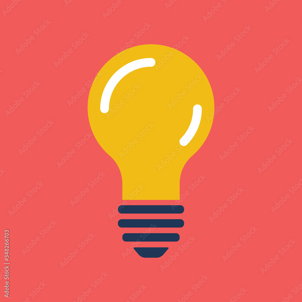 Idea icon, light bulb vector illustration. Electric lamp pictogram. Symbol of creativity and invention. Idea icon, light bulb vector illustration. Electric lamp pictogram. Symbol of creativity and invention.