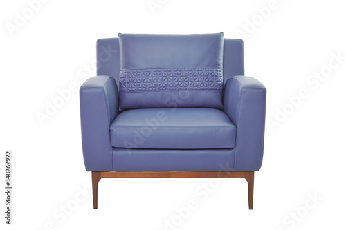 Blur leather and wood armchair modern designer