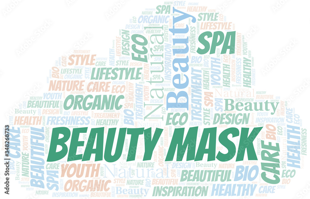 Obraz premium Beauty Mask word cloud collage made with text only.
