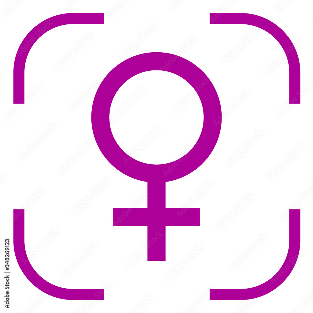 Female icon vector in focus. White background Female icon vector in focus. White background