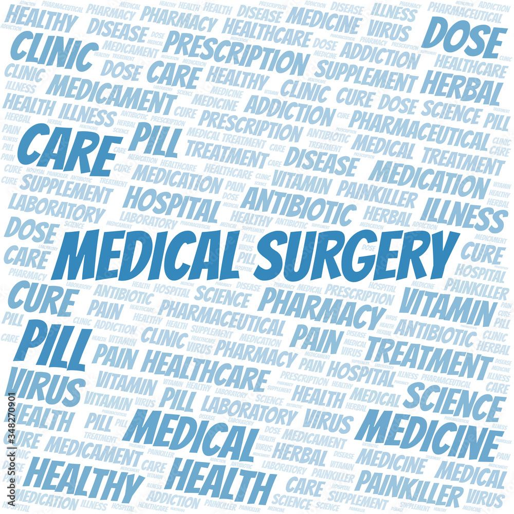 Fototapeta premium Medical Surgery word cloud collage made with text only.