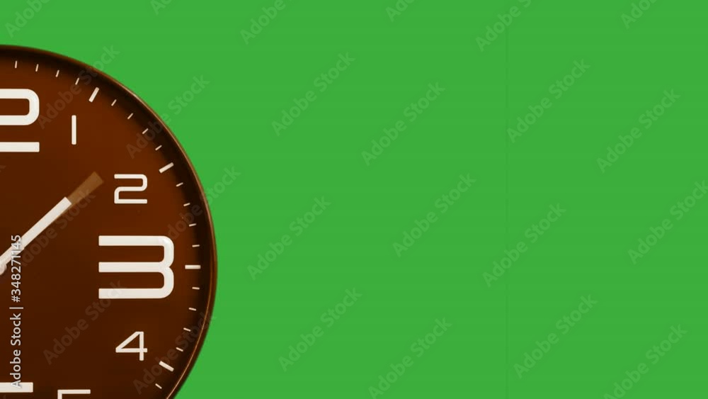 Vidéo Stock Modern clock face moving fast forward transition green