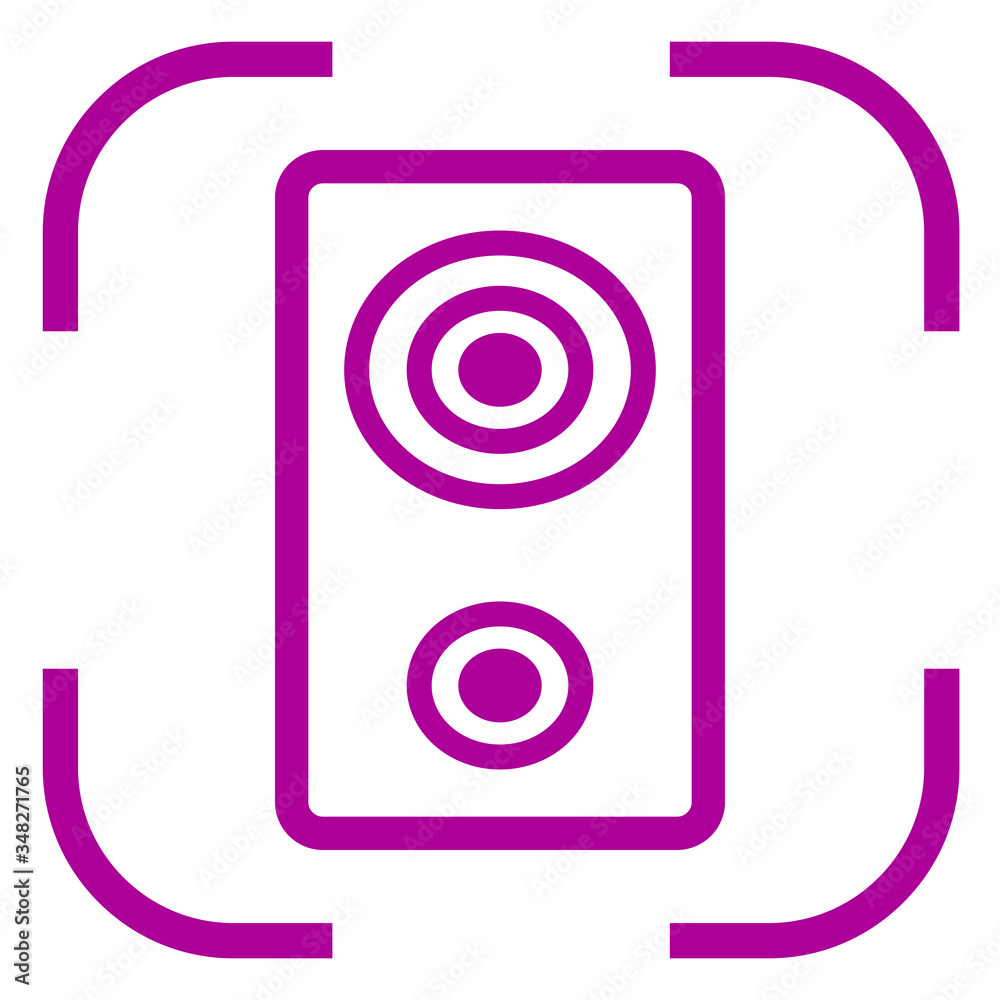 Speaker musical icon in focus. White background Speaker musical icon in focus. White background