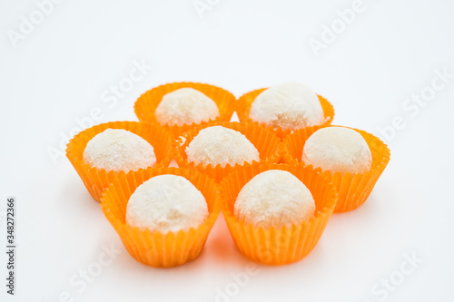 Kuih Makmur, a traditional malay cuisine shot in a white isolated background