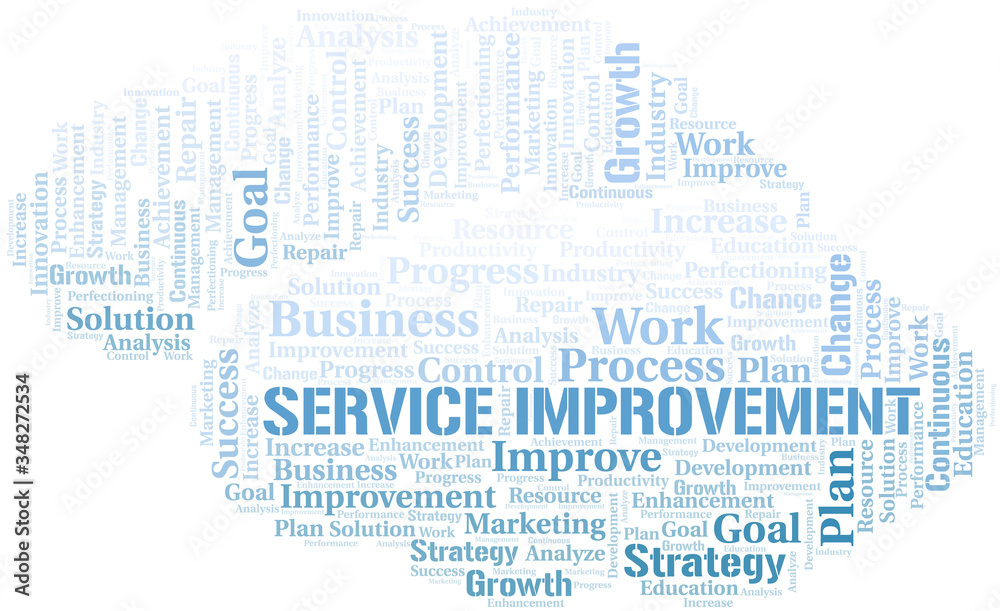 Service Improvement word cloud collage made with text only. Service Improvement word cloud collage made with text only.