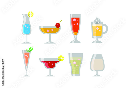 glass  wine  icon  cocktail  drink  alcohol  set  illustration  champagne  symbol  bottle  bar  glasses  beer  vector  drinks  juice  martini  isolated  white  party  wineglass  icons  christmas  silh