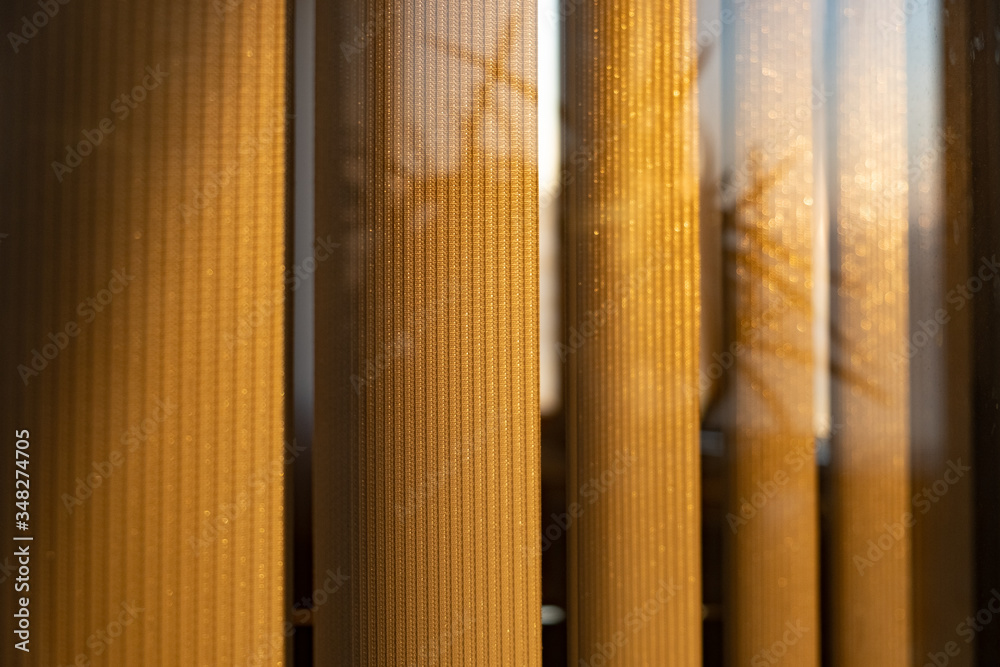 Vertical blinds outside the window