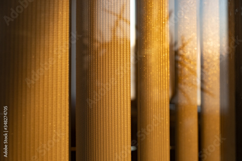 Vertical blinds outside the window