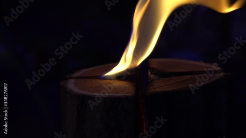 Burn swedish torch in the camp