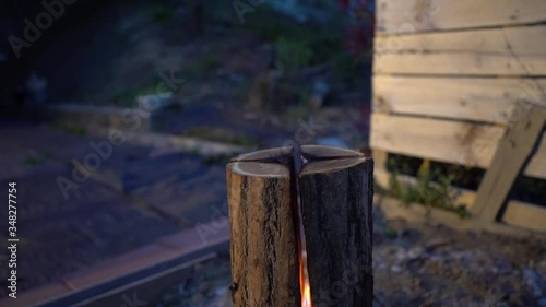 Burn swedish torch in the camp