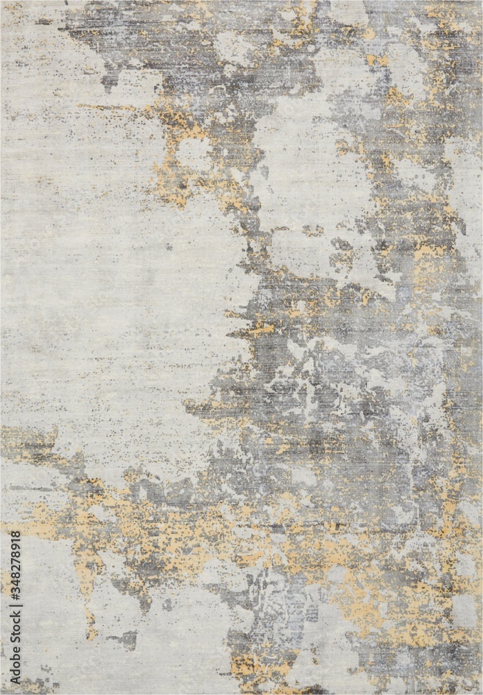 Abstract patterned modern rug texture in ivory gold