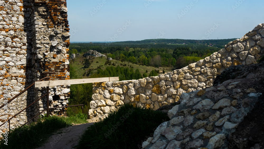 Ruins of the castle in Olsztyn. Free space for an inscription