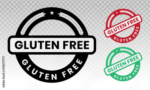 No-gluten / gluten free food sticker label flat icon for apps or website