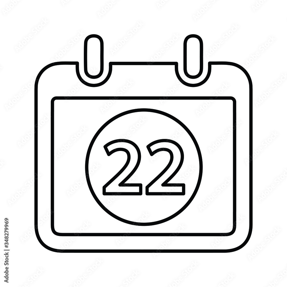 Schedule line icon, annual delivery date, outline Schedule line icon, annual delivery date, outline