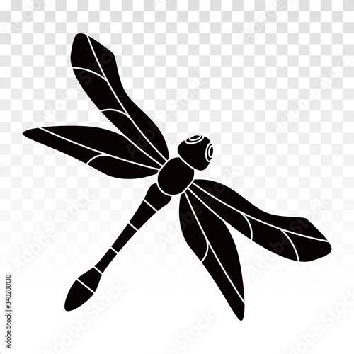 Insect dragonfly flat vector icon on a transparent background photo