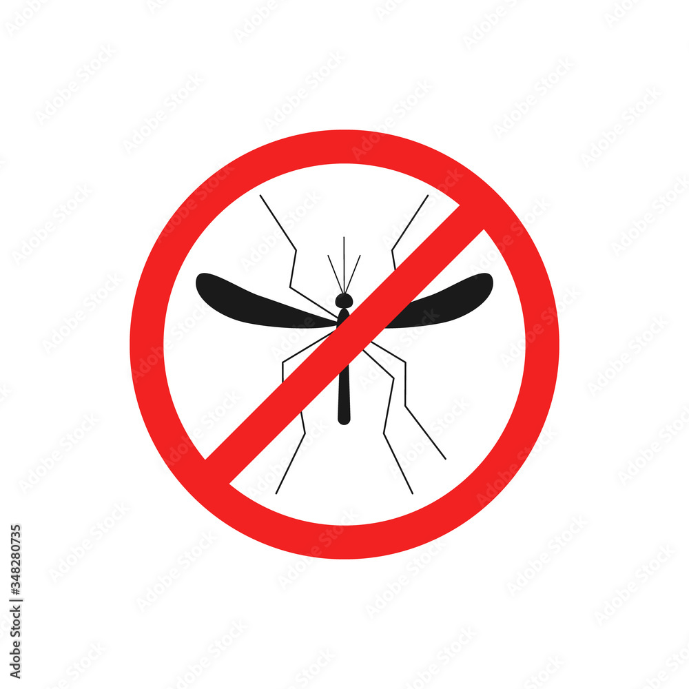 Mosquitoes stop sign vector illustration isolated on white. Mosquitoes stop sign vector illustration isolated on white.