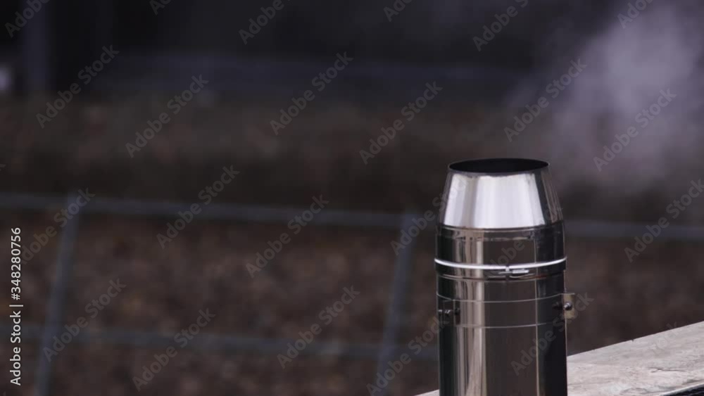 Chimney heating fuming for heat exchange. Chimney heating fuming for heat exchange.