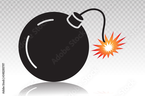 Bomb explosive device flat icons for error applications computing