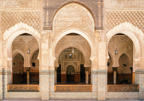 Inside of The Madrasa Bou Inania ( Medersa el Bouanania ), Medina of fes, Morocco