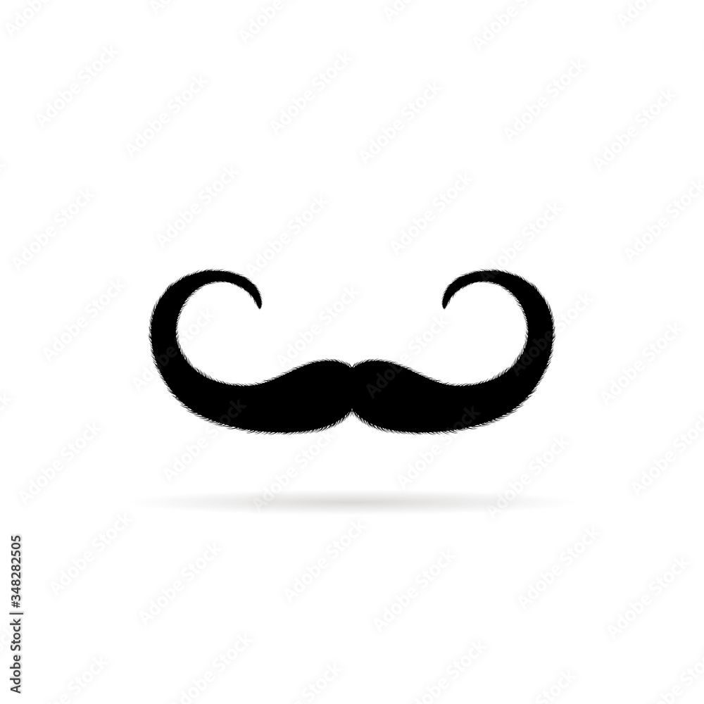 simple mustache icon with shadow simple mustache icon with shadow