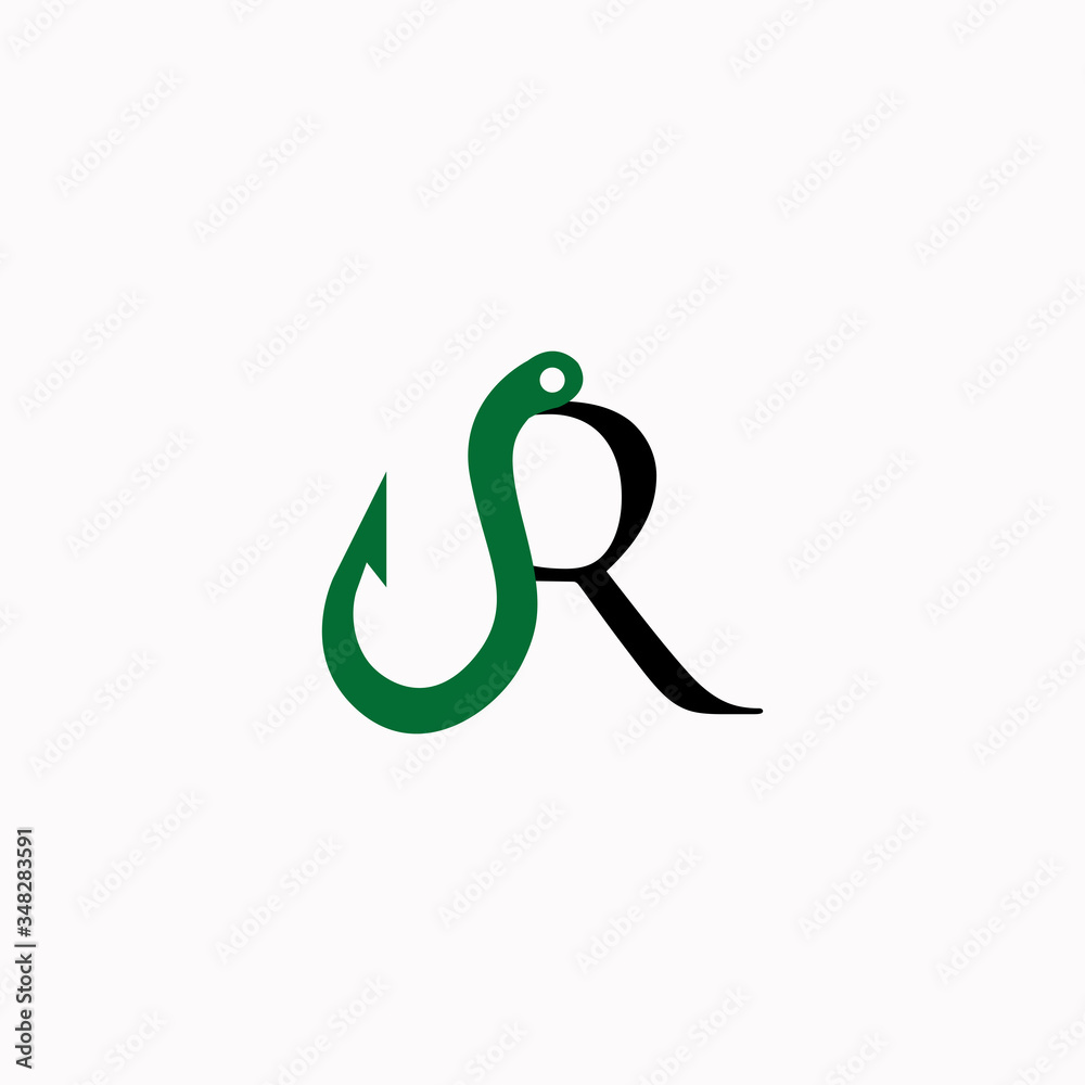 logo hook with letter r vector design logo hook with letter r vector design