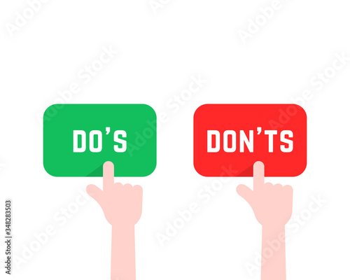 click finger like do s and don ts button